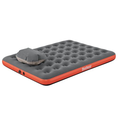 Bestway Въздушен матрак 2-местен 203 x 152 x 22 cm Сив и червен
