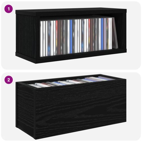 Рафтове за CDs Черен дъб 40 x 17 x 17 см Инженерна дървесина