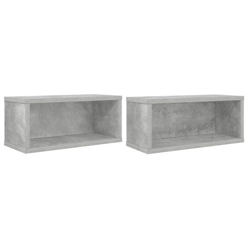 Рафтове за CDs 2 бр. Бетонно сиво 40 x 17 x 17 см