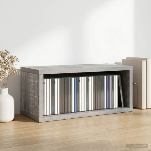 Рафтове за CDs Сив Сонома 40 x 17 x 17 см Инженерна дървесина