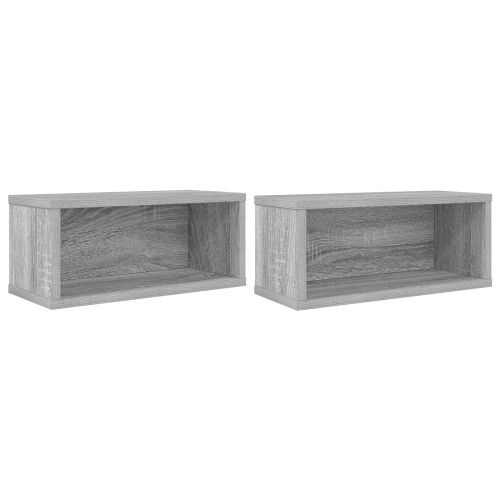 Рафтове за CDs 2 бр. Сив Сонома 40 x 17 x 17 см