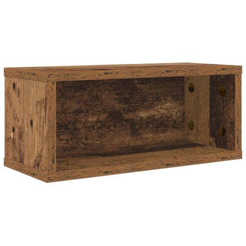 Рафтове за CDs Старо дърво 40 x 17 x 17 см Инженерна дървесина