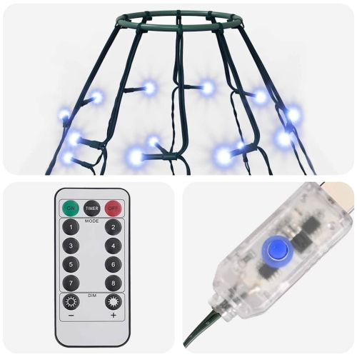 Коледни лампички за елха тип мрежа, 210 LED, сини, 210 см