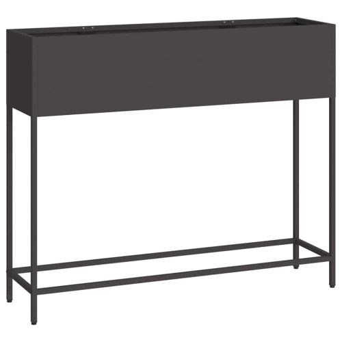 Повдигната градинска саксия Черно 100 x 26 x 82 см Стомана