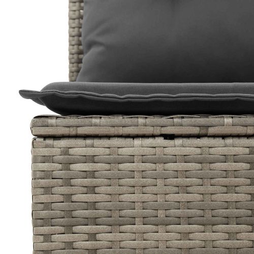 Градински Софа Комплект 5 pcs 4-Seater Сиво полиратан