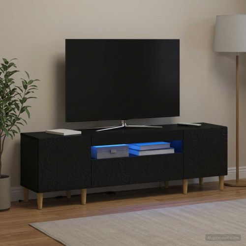 LED телевизионен кабинет DELFT 153 x 35 x 43 см Черно
