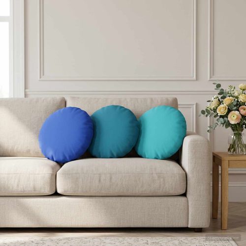 Калъфка за възглавница 6 pcs HEERLEN Кралско синьо Ø 40 cm