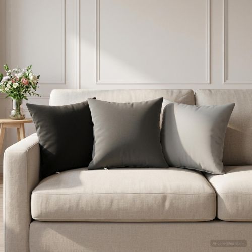 Калъфка за възглавница 6 pcs HEERLEN Сиво 35 x 35 cm Полиестер