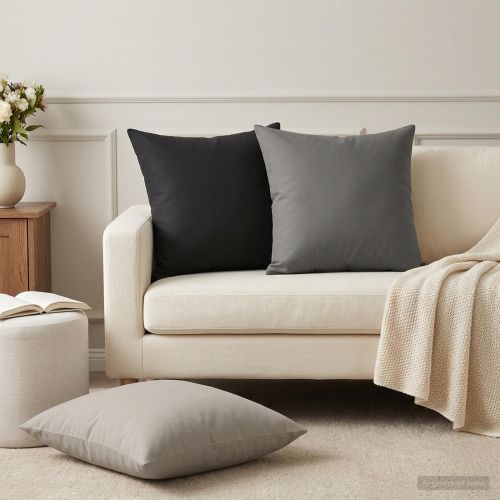 Калъфка за възглавница 6 pcs HEERLEN Сиво 45 x 45 cm Полиестер