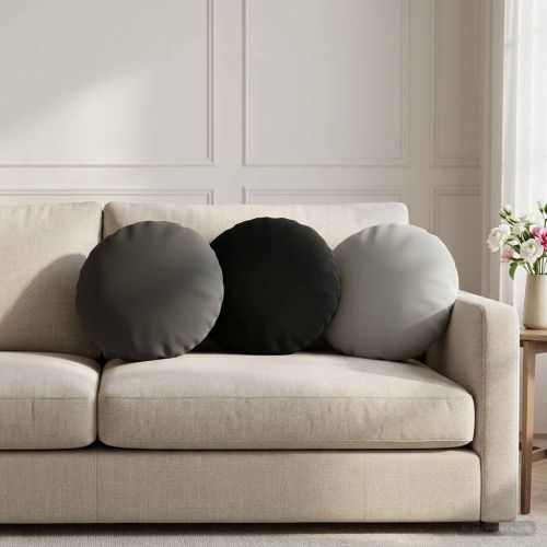 Калъфка за възглавница 6 pcs HEERLEN Антрацит Ø 30 cm Полиестер