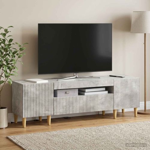 LED телевизионен кабинет ARNHEM 153 x 35 x 43 см Бетонно сиво