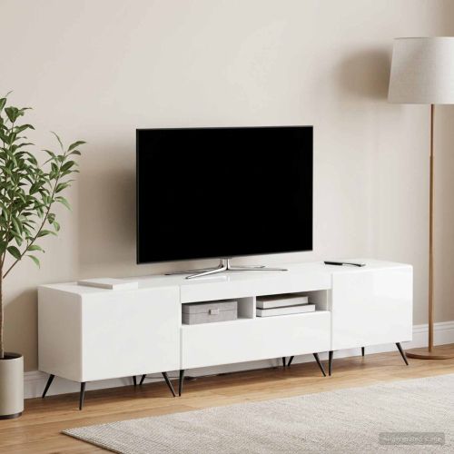 LED телевизионен кабинет BREDA 3 бр. Бял гланц