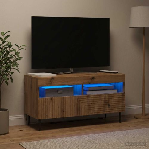 LED телевизионен кабинет HAARLEM 81 x 35 x 43 см Дъб артизан