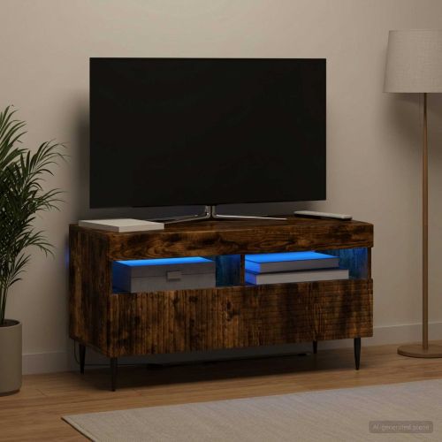 LED телевизионен кабинет HAARLEM 81 x 35 x 43 см Опушен дъб