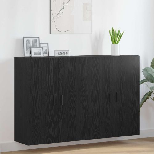 Стенно шкафче 2 бр. Черния дъб 69,5 x 34 x 90 см
