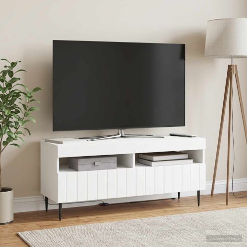 LED телевизионен кабинет ZWOLLE 100 x 35 x 43 см Бяло
