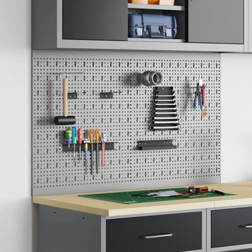 Панел за инструменти 2 бр. Сив 100 x 1 x 60 см Стомана