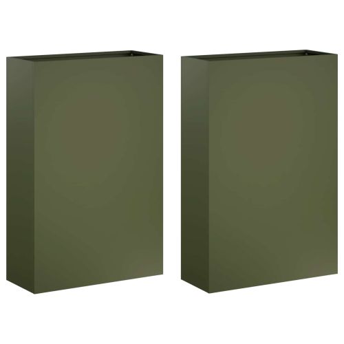 Градинска саксия 2 бр. Маслиненозелено 50 x 20 x 75 см