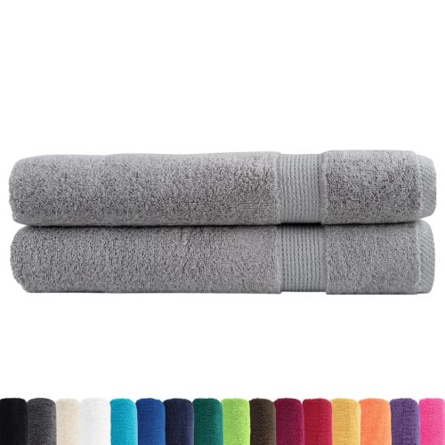 Премиум кърпи за сауна SOLUND 2 бр сиви 80x200 см 600 gsm