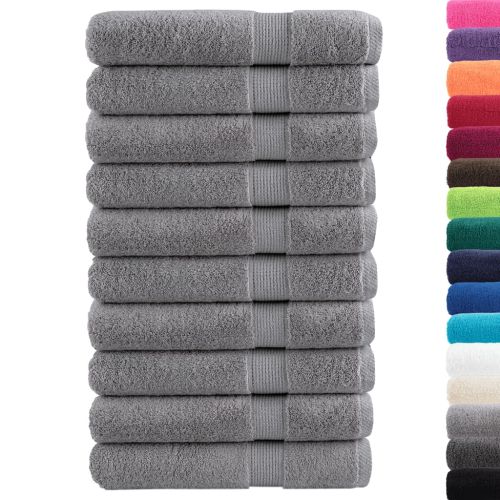 Премиум кърпи за сауна SOLUND 10 бр сиви 80x200 см 600 gsm