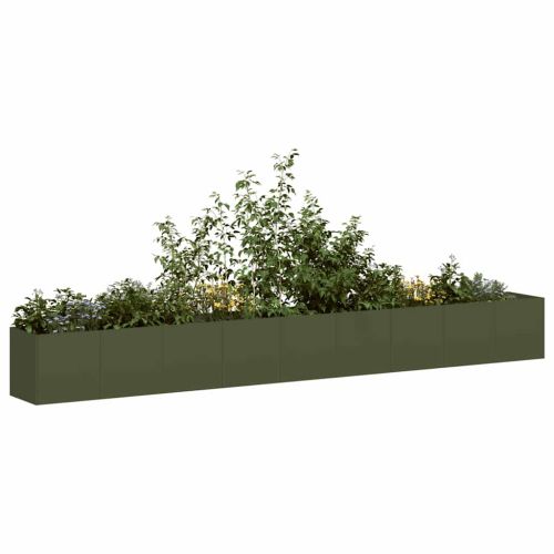 Кашпа, маслиненозелена, 360x40x40 см, студеновалцувана стомана