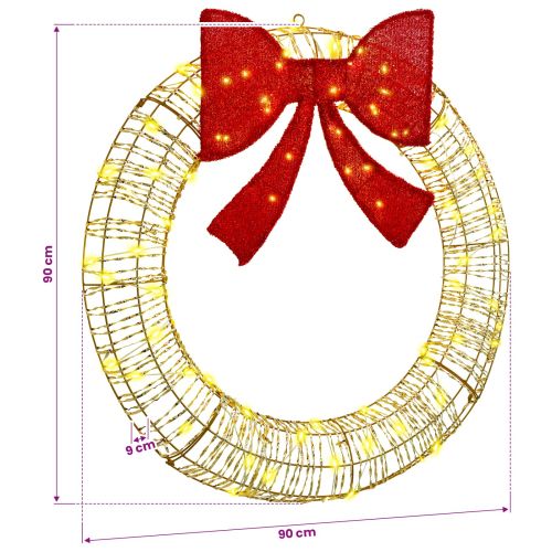 Венец Топло бяло 90 x 90 x 9 см PET 80 LED светодиода