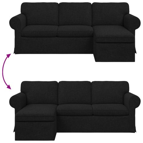 Диван Черно 215 x 138 x 80 см текстил