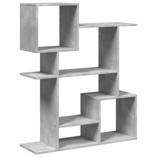 Разделител за стая / библиотека, бетонно сив, 92x29x112 см