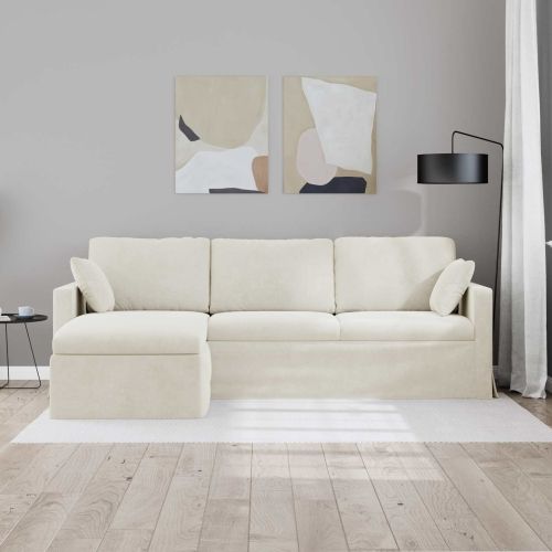 Диван Крем 228 x 134 x 80 см Кадифе