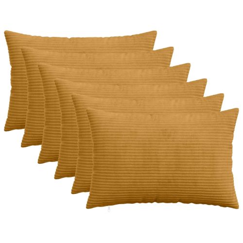 Калъфка за възглавница 6 pcs HEERLEN Жълто 40 x 60 cm кордурой