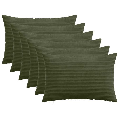 Калъфка за възглавница 6 pcs HEERLEN Зелено 40 x 60 cm кордурой