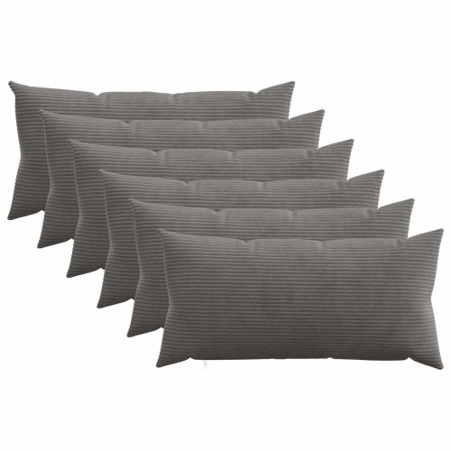 Калъфка за възглавница 6 pcs HEERLEN Тъмносиво 40 x 80 cm