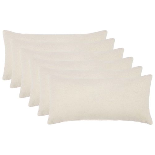 Калъфка за възглавница 6 pcs HEERLEN Кремаво 40 x 80 cm Букле