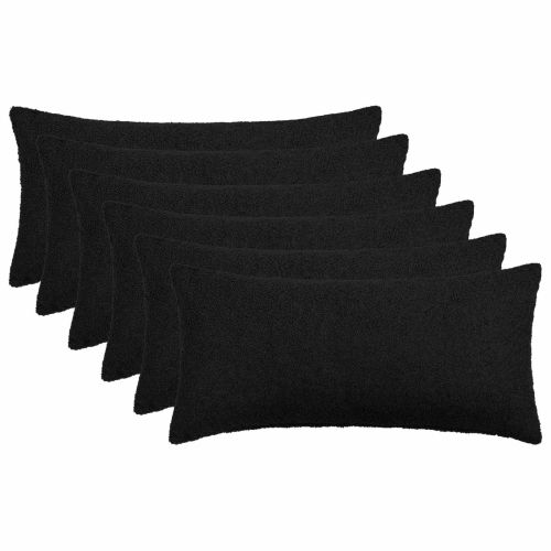 Калъфка за възглавница 6 pcs HEERLEN Черно 40 x 80 cm Букле