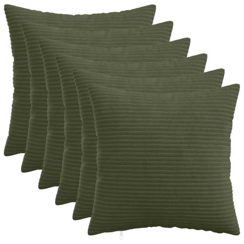 Калъфка за възглавница 6 pcs HEERLEN Зелено 45 x 45 cm кордурой