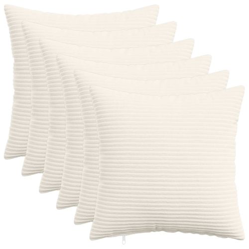 Калъфка за възглавница 6 pcs HEERLEN Кремаво 50 x 50 cm