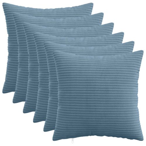 Калъфка за възглавница 6 pcs HEERLEN Синьо 50 x 50 cm кордурой