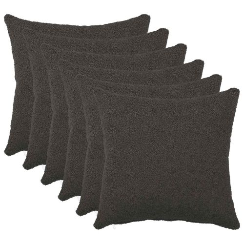 Калъфка за възглавница 6 pcs HEERLEN Тъмносиво 50 x 50 cm Букле