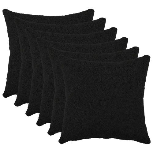 Калъфка за възглавница 6 pcs HEERLEN Черно 50 x 50 cm Букле
