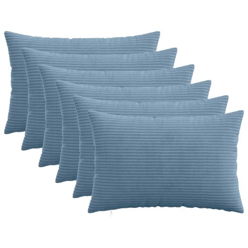 Калъфка за възглавница 6 pcs HEERLEN Синьо 50 x 70 cm кордурой