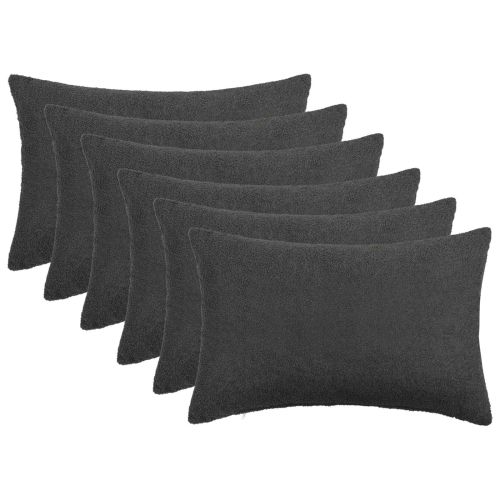 Калъфка за възглавница 6 pcs HEERLEN Тъмносиво 50 x 70 cm Букле