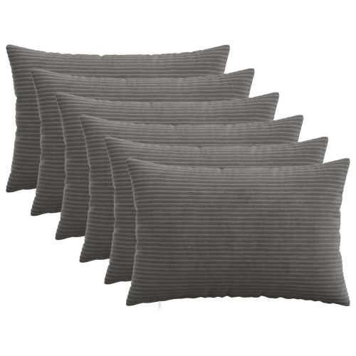 Калъфка за възглавница 6 pcs HEERLEN Тъмносиво 50 x 75 cm