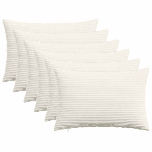 Калъфка за възглавница 6 pcs HEERLEN Кремаво 50 x 75 cm