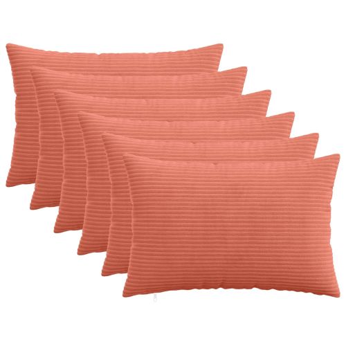 Калъфка за възглавница 6 pcs HEERLEN Червено оранжево кордурой