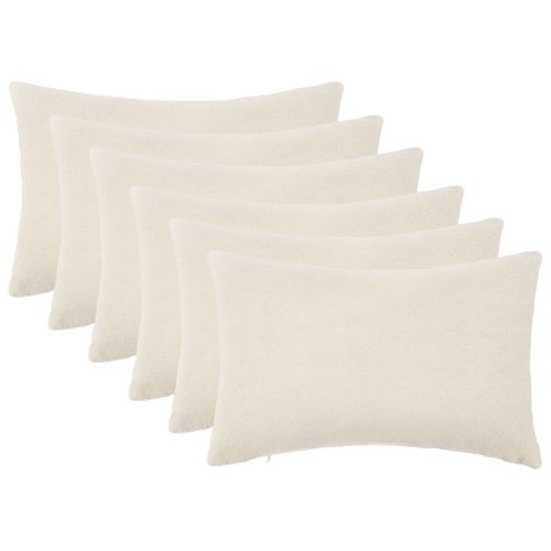 Калъфка за възглавница 6 pcs HEERLEN Кремаво 50 x 75 cm Букле
