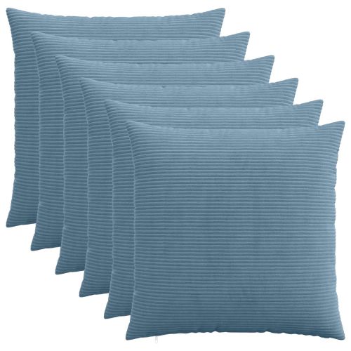 Калъфка за възглавница 6 pcs HEERLEN Синьо 55 x 55 см кордурой
