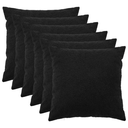 Калъфка за възглавница 6 pcs HEERLEN Черно 55 x 55 см Букле