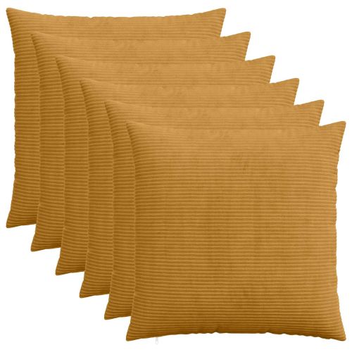 Калъфка за възглавница 6 pcs HEERLEN Жълто 60 x 60 cm кордурой