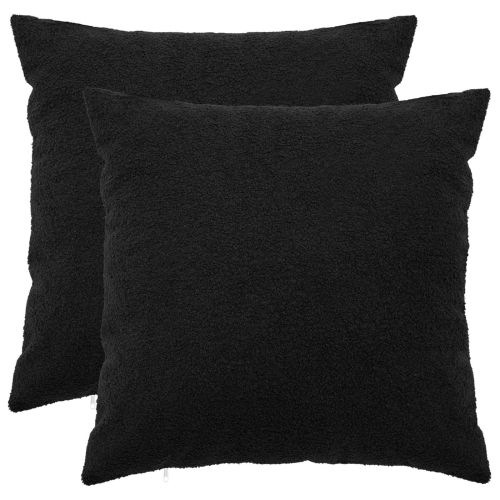 Калъфка за възглавница 2 pcs HEERLEN Черно 60 x 60 cm Букле