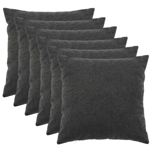 Калъфка за възглавница 6 pcs HEERLEN Тъмносиво 65 х 65 см Букле
